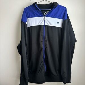 Ecko Unltd Track Jacket Black Blue White Colorblock Full Zip Streetwear Mens 4XL